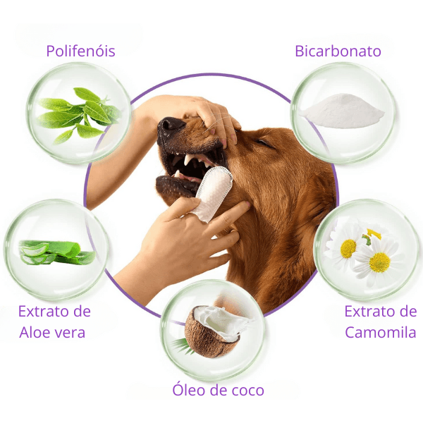 Lenços de limpeza odontológico para pets -DentiCare - NakaVariedades